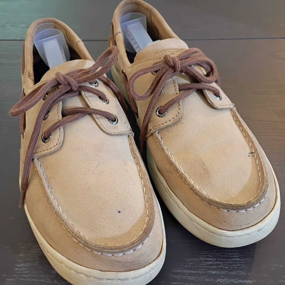 Sperry Men's Beige Suede Boat Shoes 10M Well Broken In. - Picture 4 of 6
